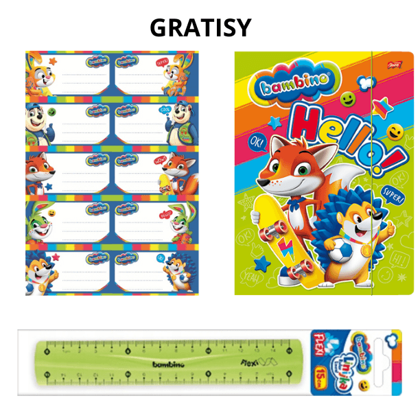 Wyprawka szkolna 1-3 Bambino XXXL 24 elementy jedyna taka na rynku! GRATISY